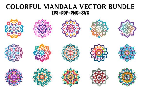 Download Colorful Boho Mandala SVG Clipart Bundle - Boho mandala svg Collection