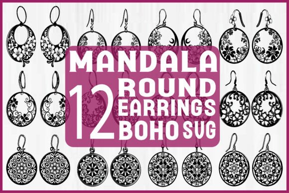Download Boho Mandala Earrings SVG Bundle - Premium Resources
