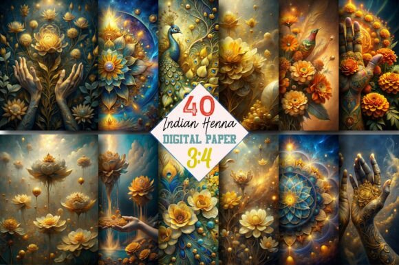 Download Indian Henna Designs Junk Journal Pages - Henna Collection